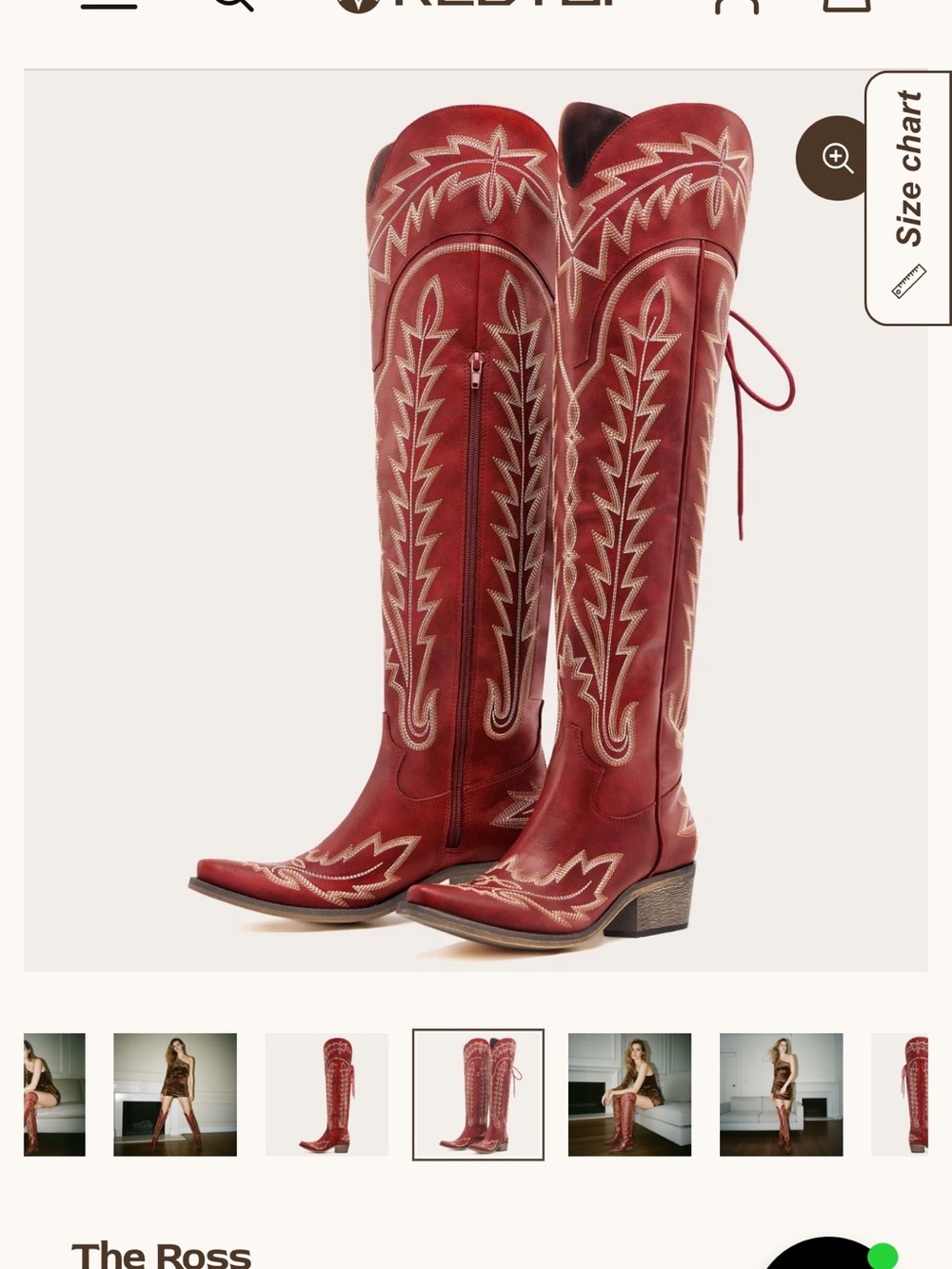 The Ross Red Women's Western Knee-High Boots